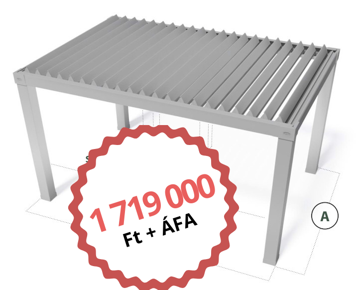 3x3 méteres bioklimatikus pergola most nettó 1,8 millió forint alatti áron!
